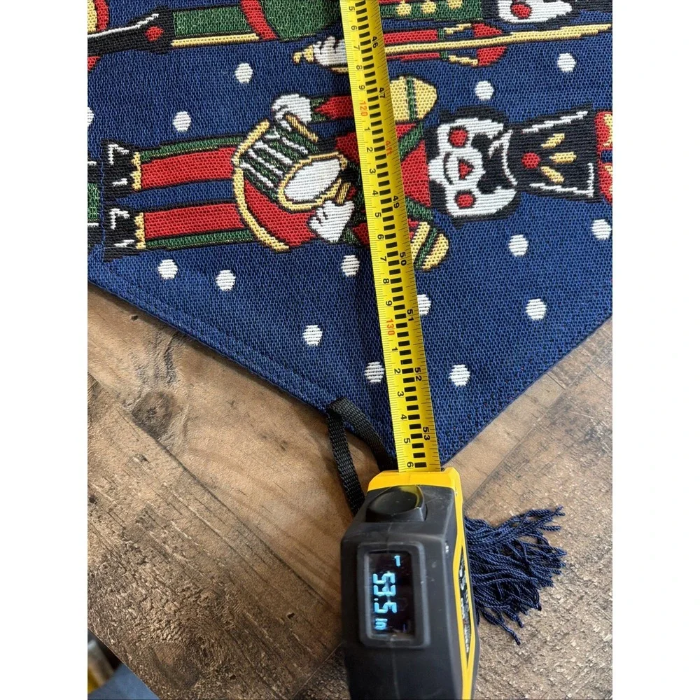 Vintage‎ Nutcracker Tapestry Christmas Table Runner Navy Blue Toy Soldier 12x54